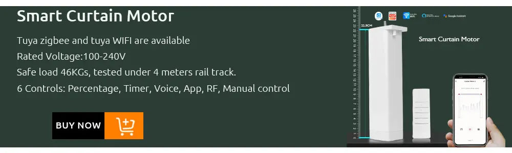 LifeLibero Tuya Zigbee/Wi-Fi Smart Curtain Motor with Voice & App Control