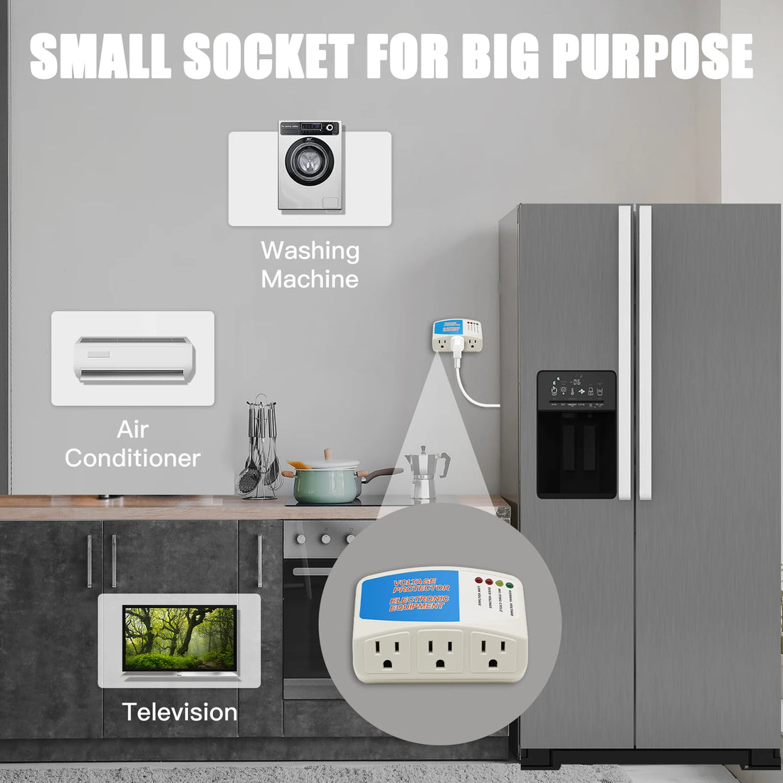 BSEED Surge Protector – 120V Triple Wall Socket, US Plug