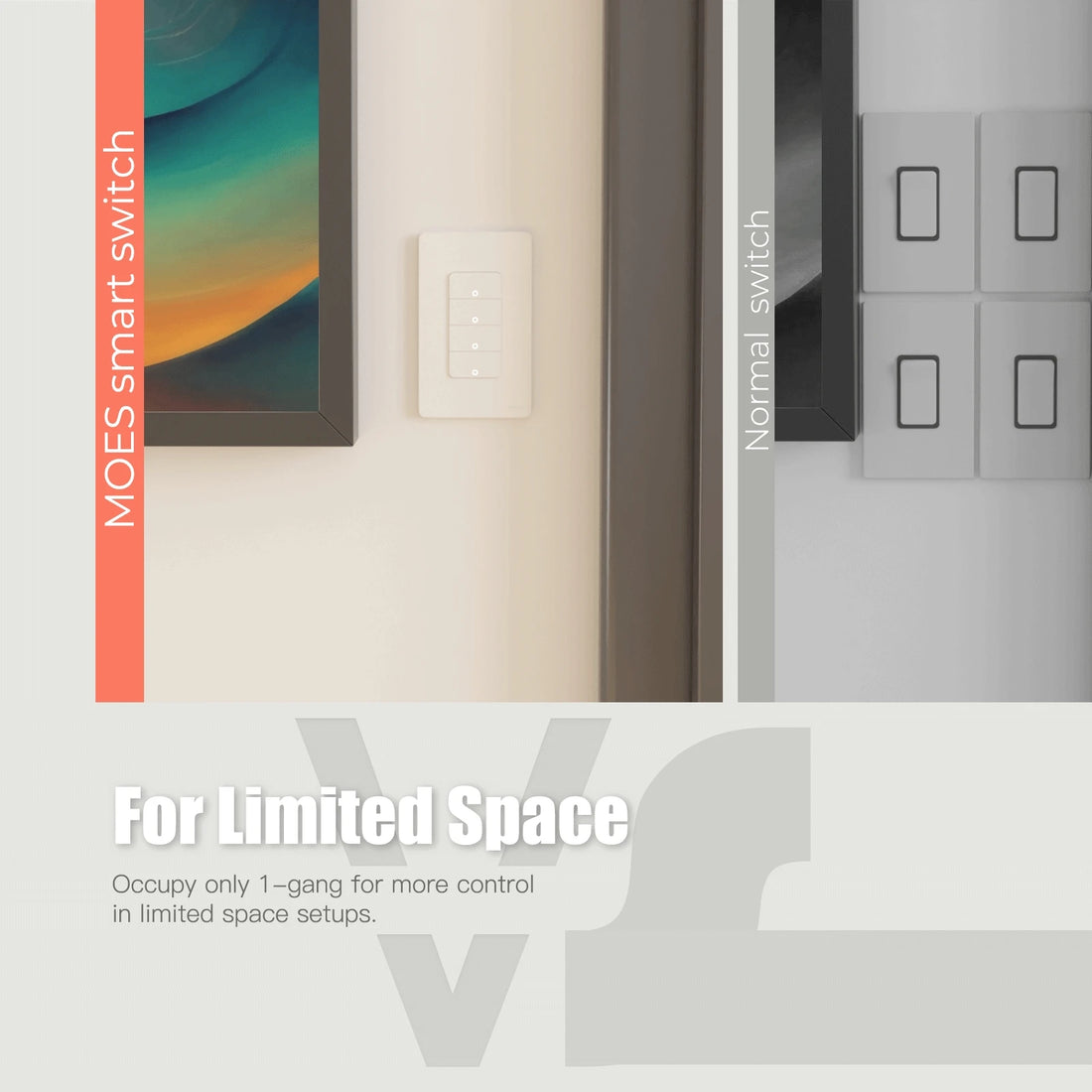 MOES Tuya Wi-Fi Smart Light Switch, Single Pole Push Button