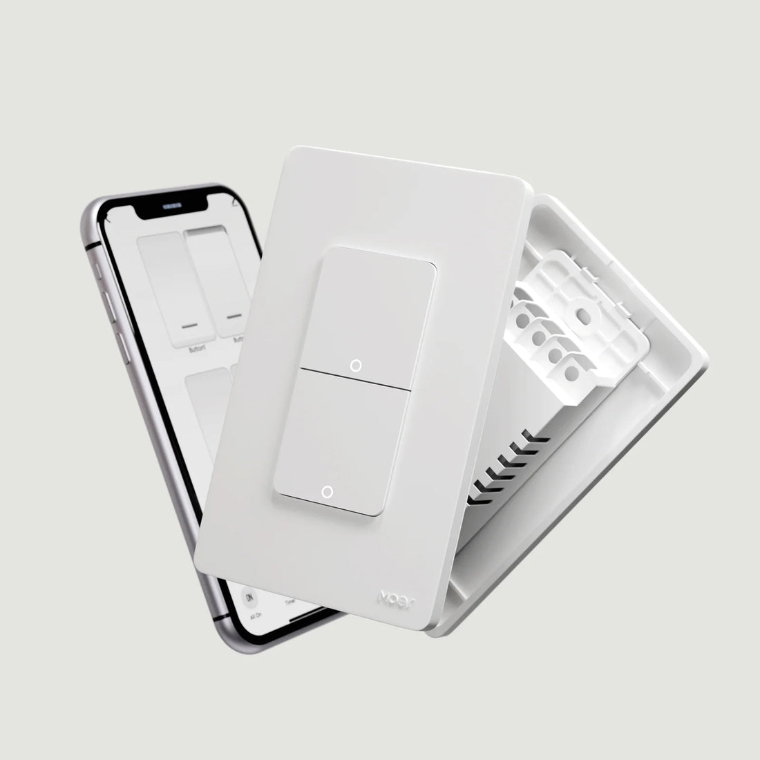 MOES Tuya Wi-Fi Smart Light Switch, Single Pole Push Button