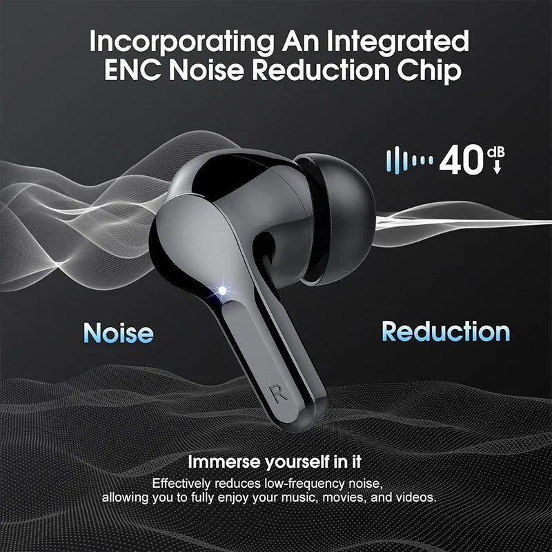 Wireless Earbuds BT5.3 HiFi Stereo with ENC Noise Cancelling