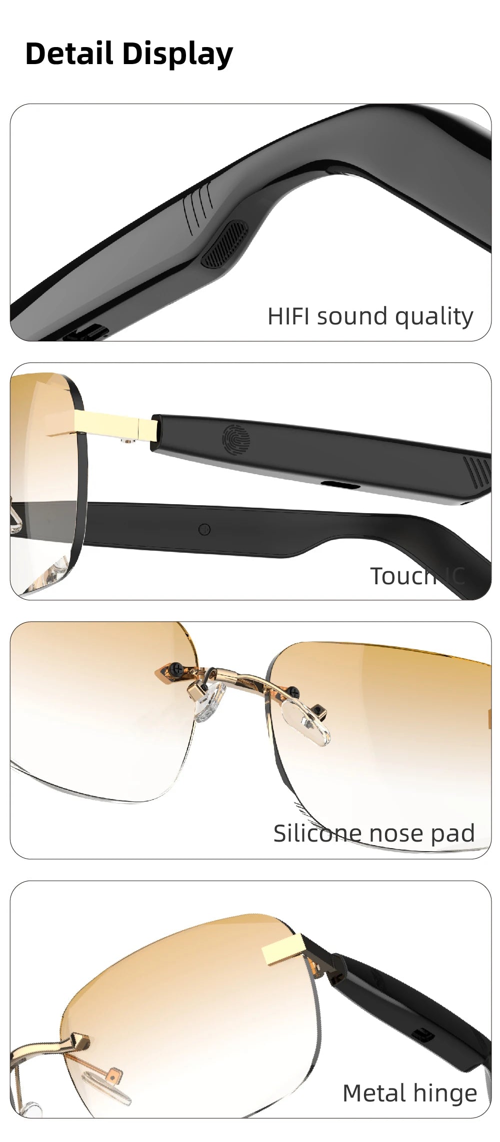 SG25 Ultra-Thin Smart Audio Glasses Bluetooth 5.4