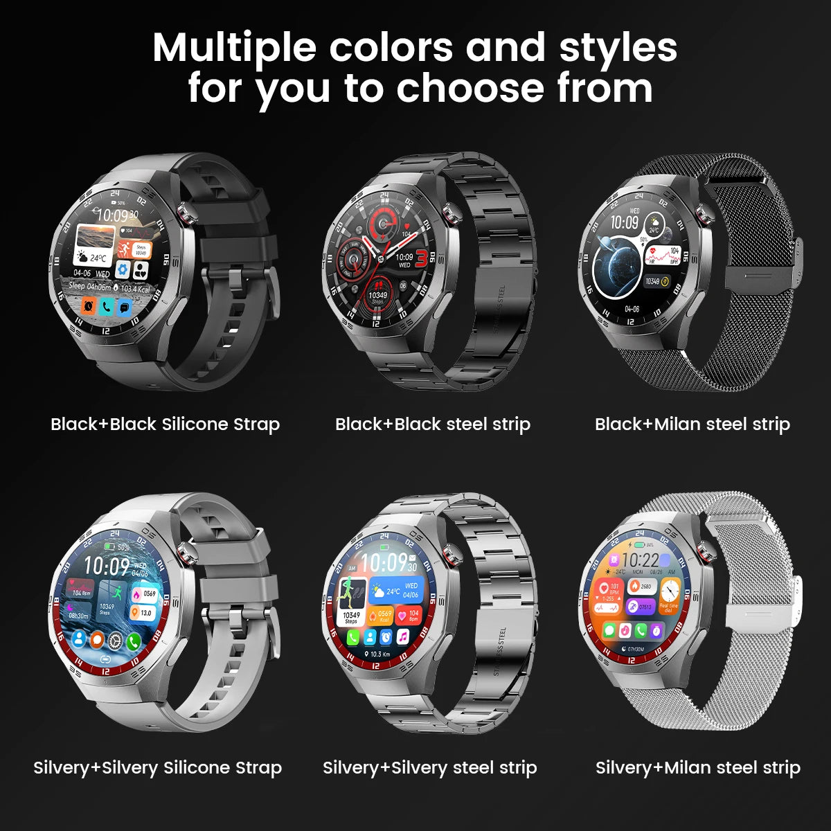 Shortened Title: 2025 Smart Watch for Men AMOLED Screen GPS Heart Rate Bluetooth Calls Waterproof