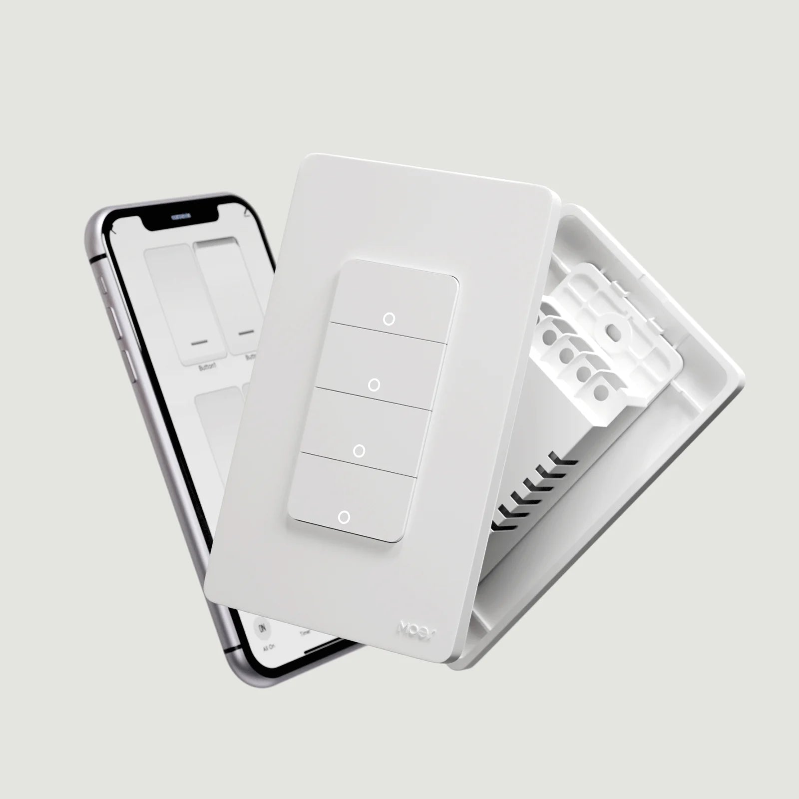 MOES Tuya Wi-Fi Smart Light Switch, Single Pole Push Button