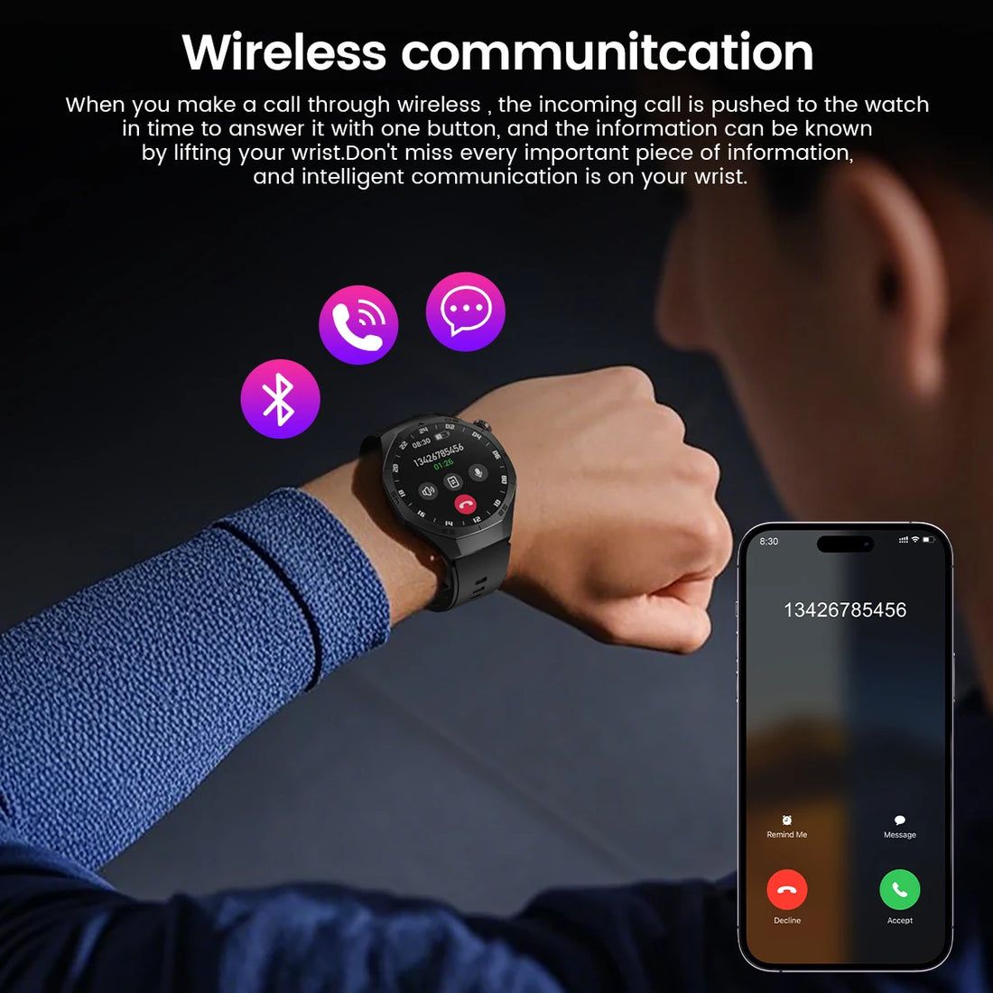 Shortened Title: 2025 Smart Watch for Men AMOLED Screen GPS Heart Rate Bluetooth Calls Waterproof