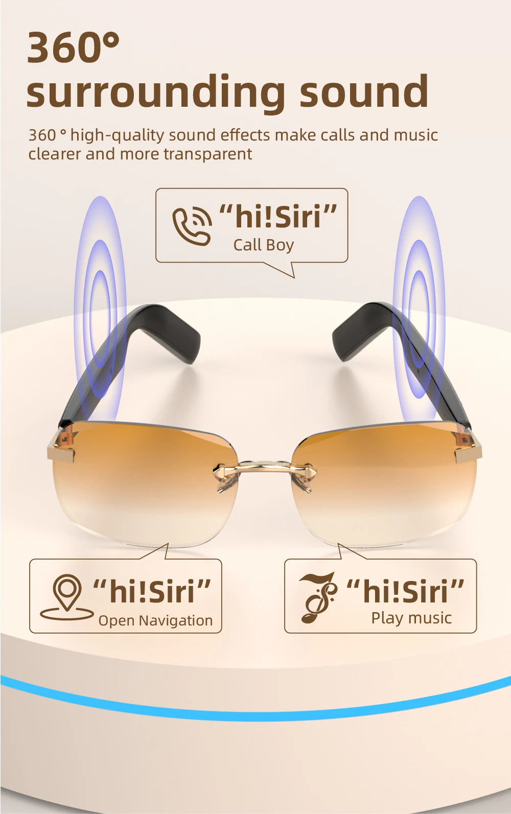 SG25 Ultra-Thin Smart Audio Glasses Bluetooth 5.4