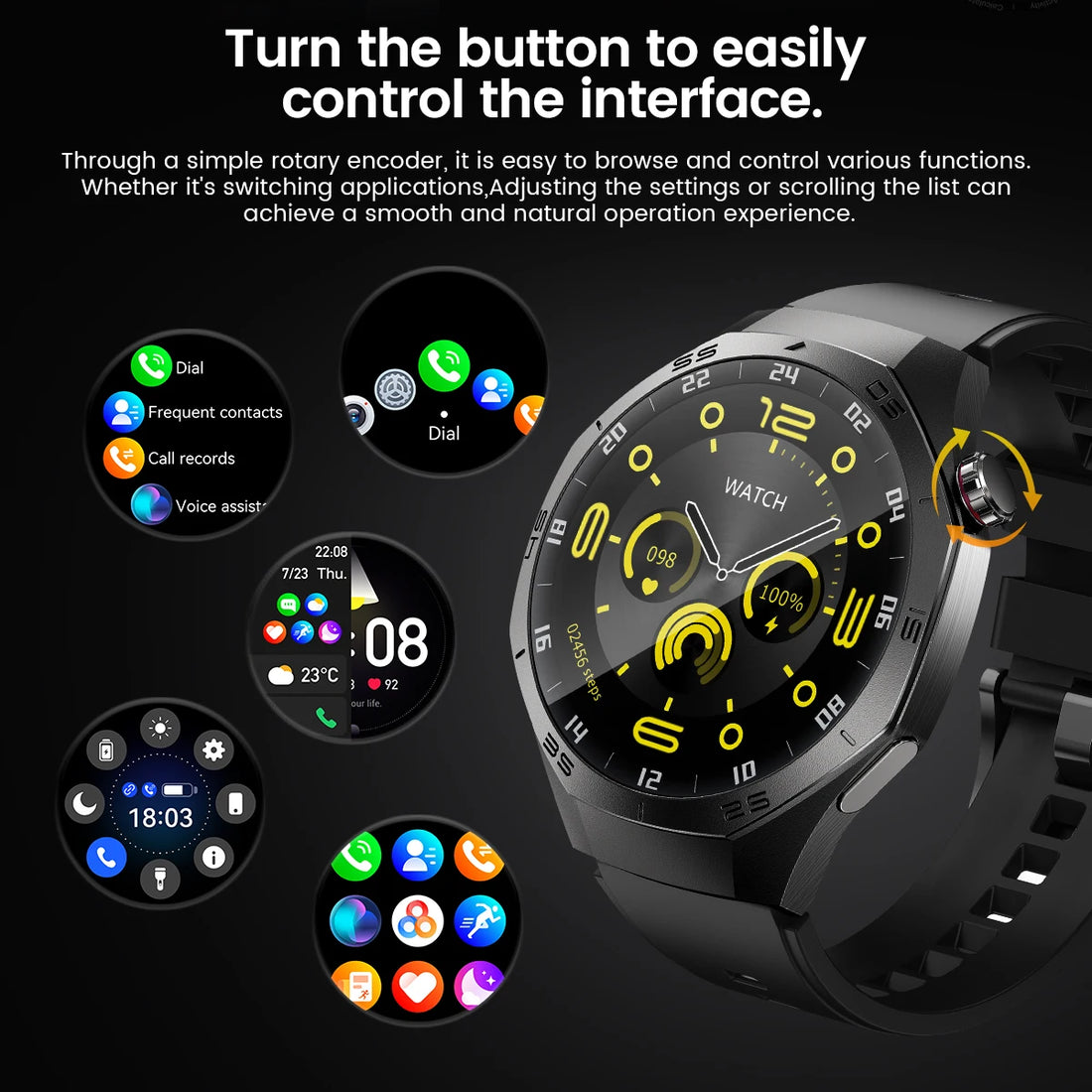 Shortened Title: 2025 Smart Watch for Men AMOLED Screen GPS Heart Rate Bluetooth Calls Waterproof
