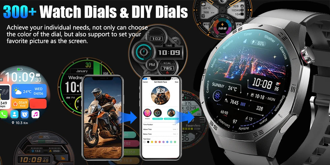 Shortened Title: 2025 Smart Watch for Men AMOLED Screen GPS Heart Rate Bluetooth Calls Waterproof