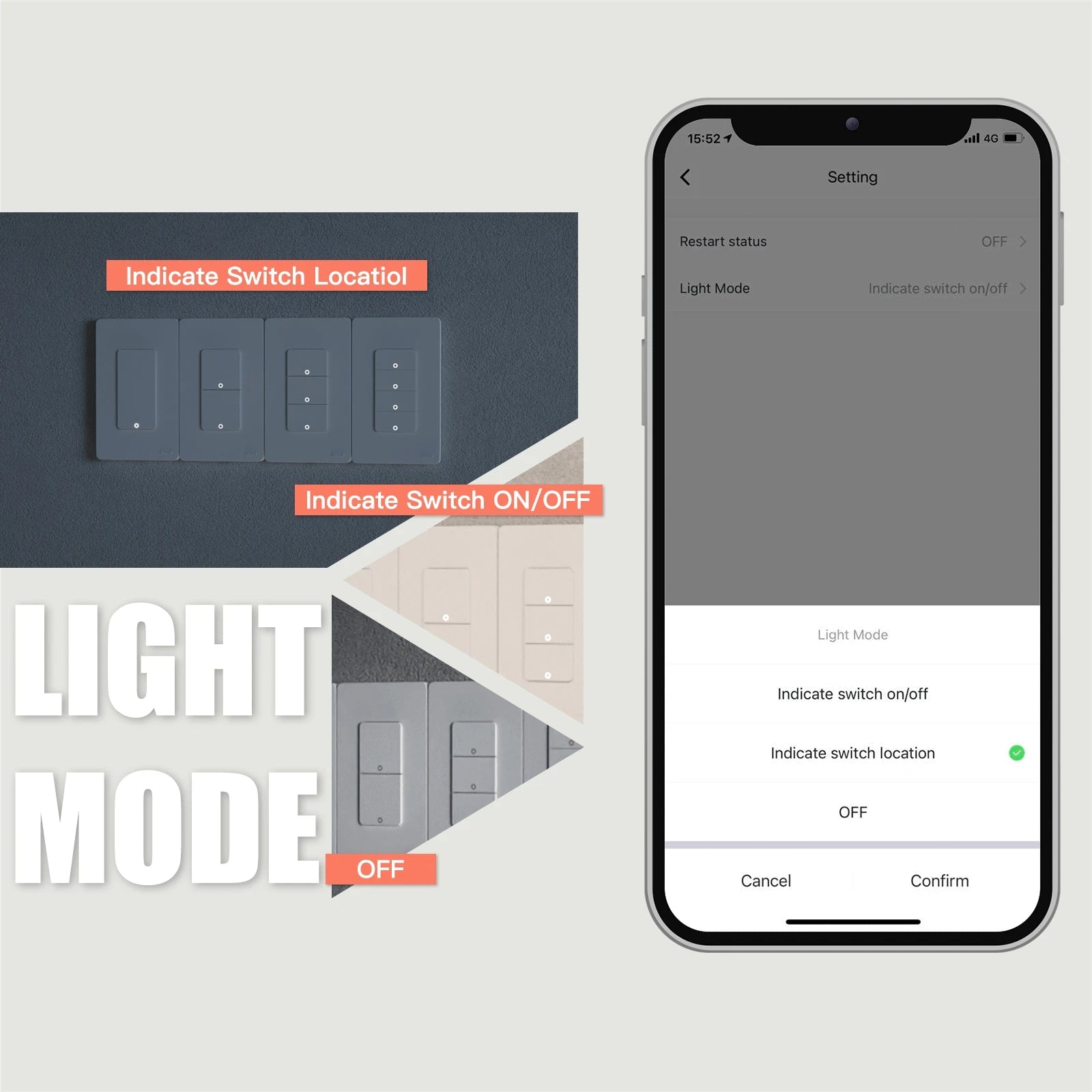MOES Tuya Wi-Fi Smart Light Switch, Single Pole Push Button