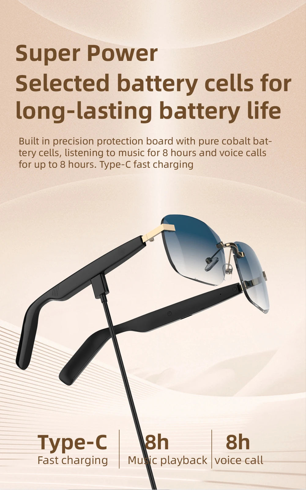 SG25 Ultra-Thin Smart Audio Glasses Bluetooth 5.4