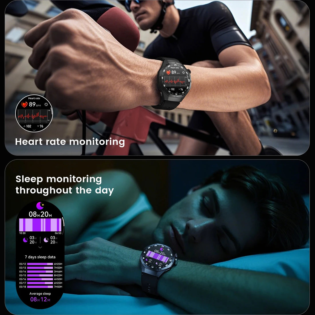 Shortened Title: 2025 Smart Watch for Men AMOLED Screen GPS Heart Rate Bluetooth Calls Waterproof