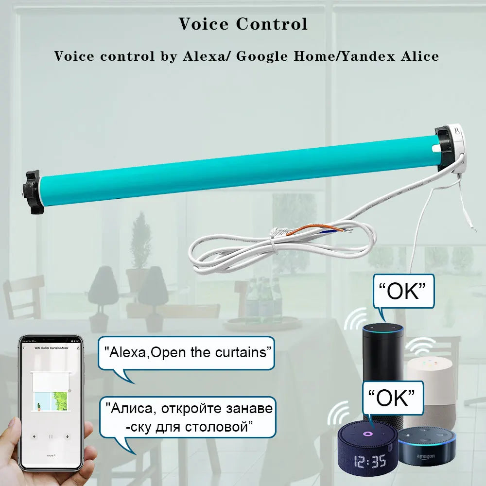 LifeLibero Tuya Zigbee/Wi-Fi Smart Curtain Motor with Voice & App Control