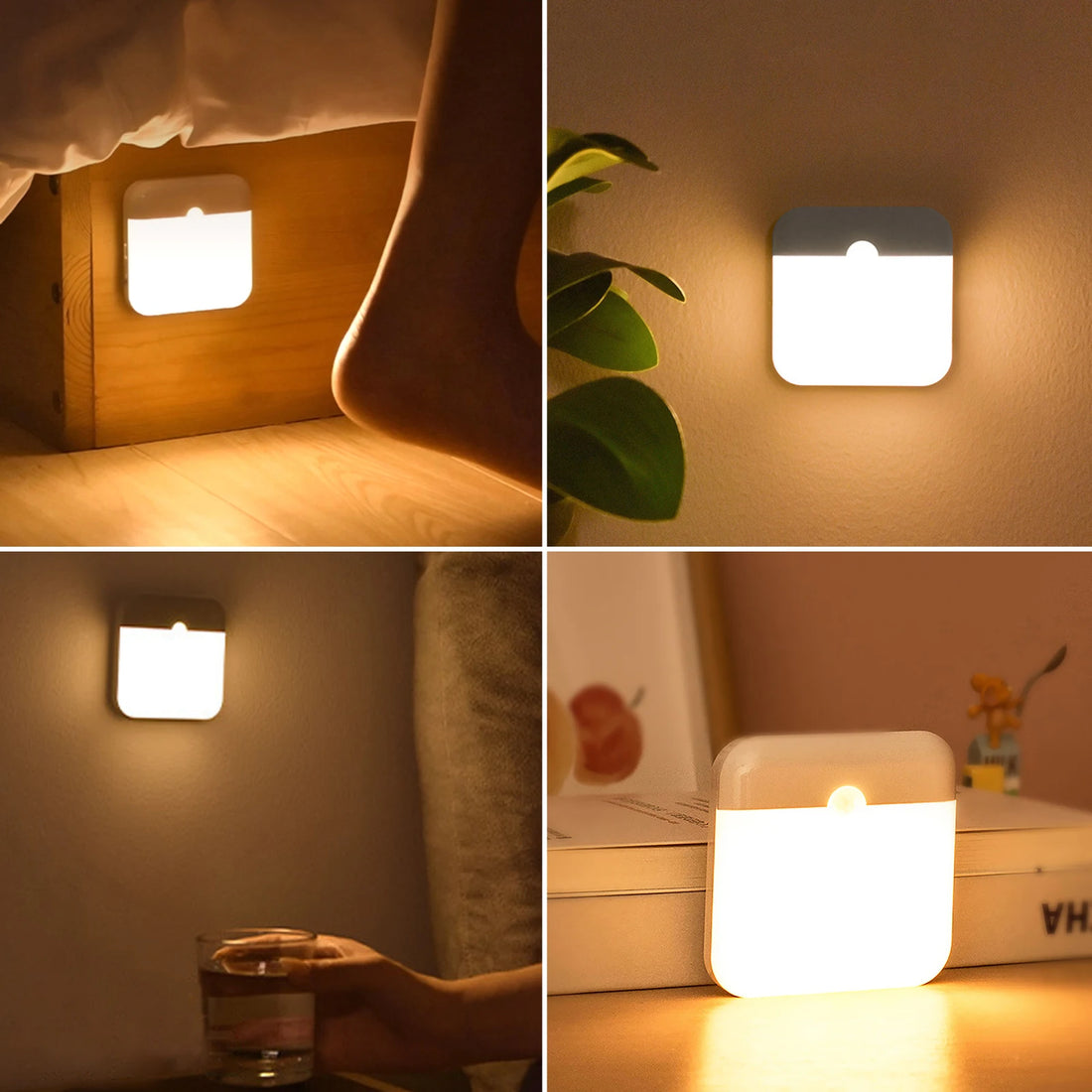 LED Smart Motion Sensor Night Light USB Rechargeable Magnetic Wireless Lamp