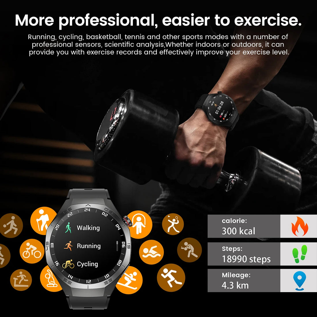 Shortened Title: 2025 Smart Watch for Men AMOLED Screen GPS Heart Rate Bluetooth Calls Waterproof