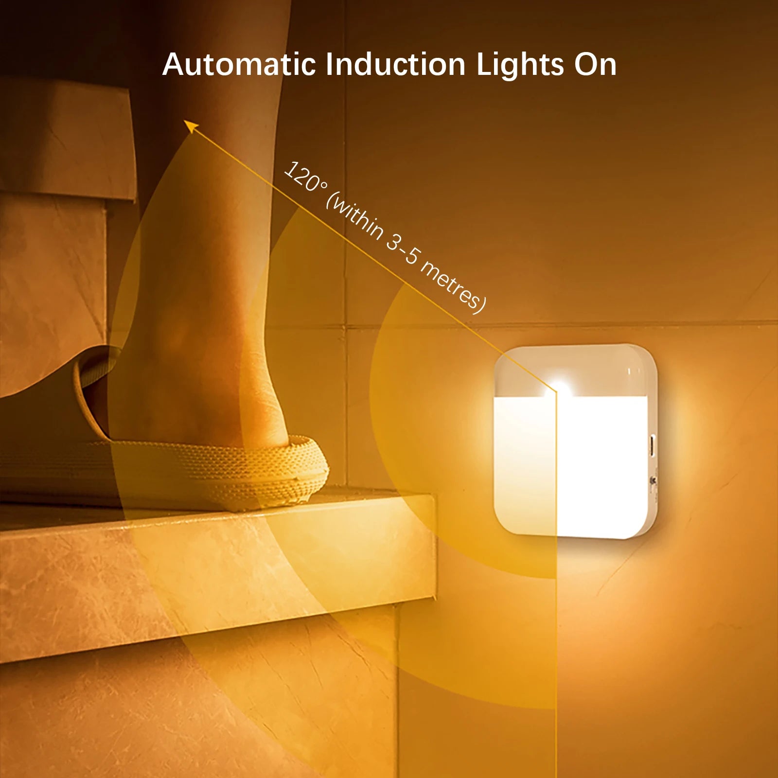 LED Smart Motion Sensor Night Light USB Rechargeable Magnetic Wireless Lamp