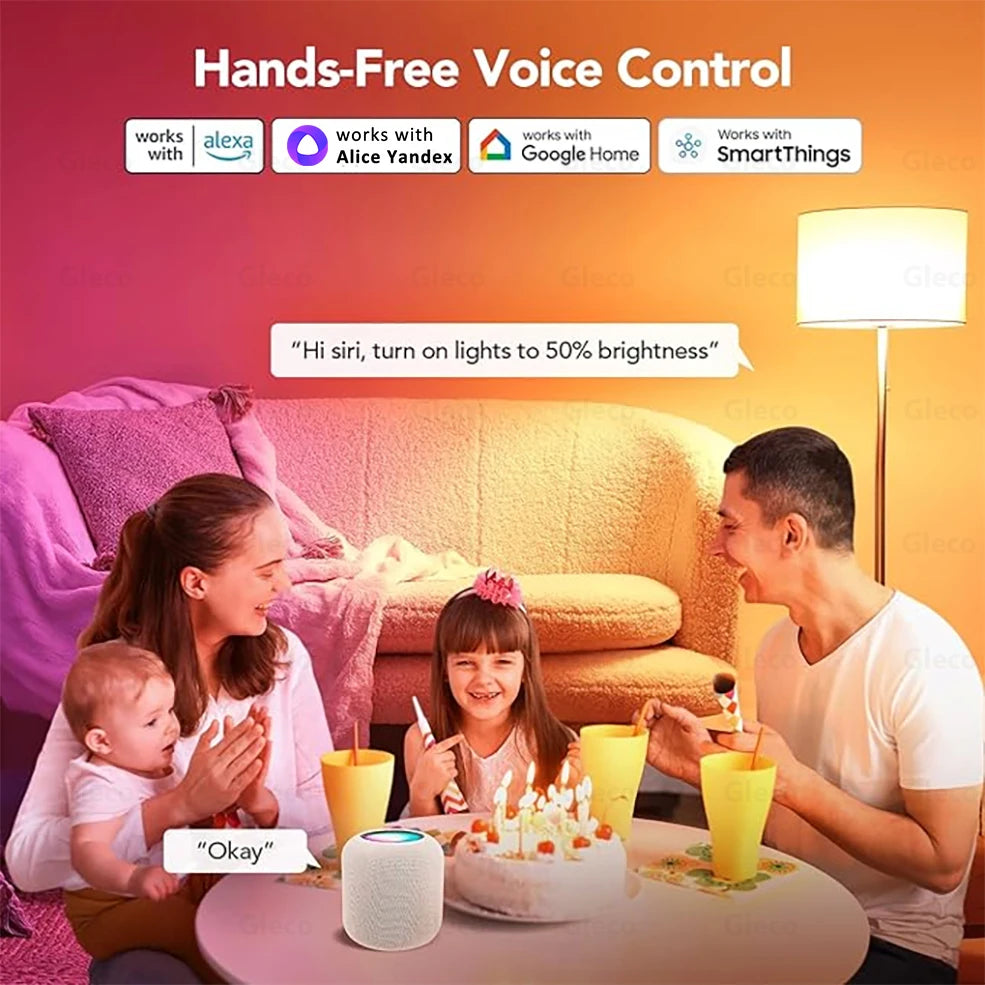 E14 Smart WiFi/Zigbee RGBCW LED Candle Bulb Dimmable for Alexa & Google Home