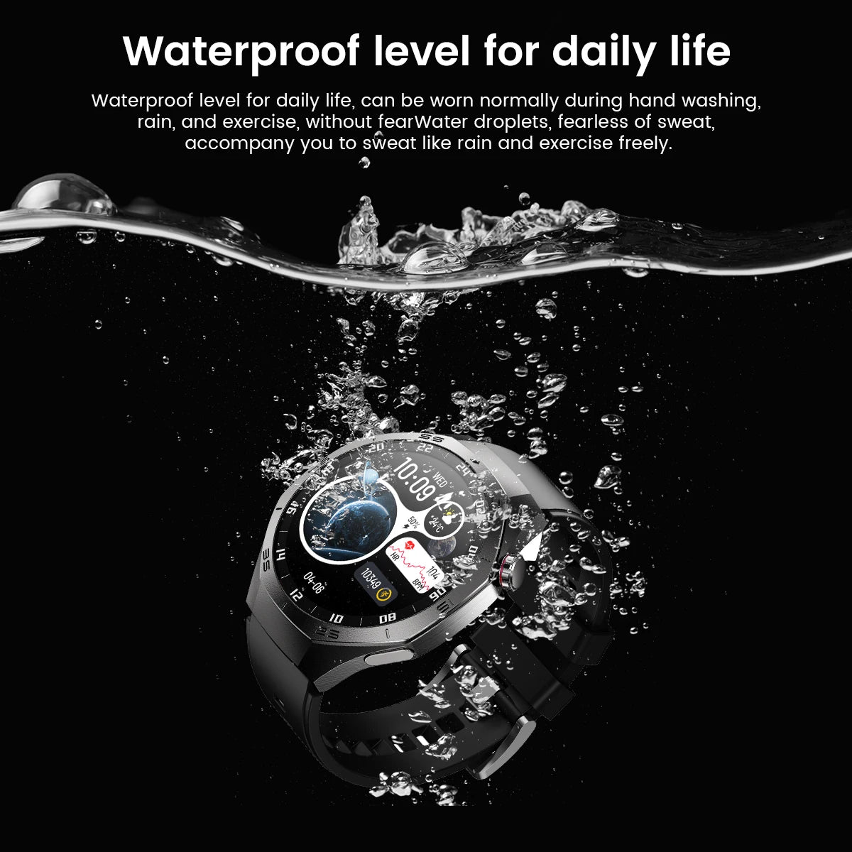 Shortened Title: 2025 Smart Watch for Men AMOLED Screen GPS Heart Rate Bluetooth Calls Waterproof