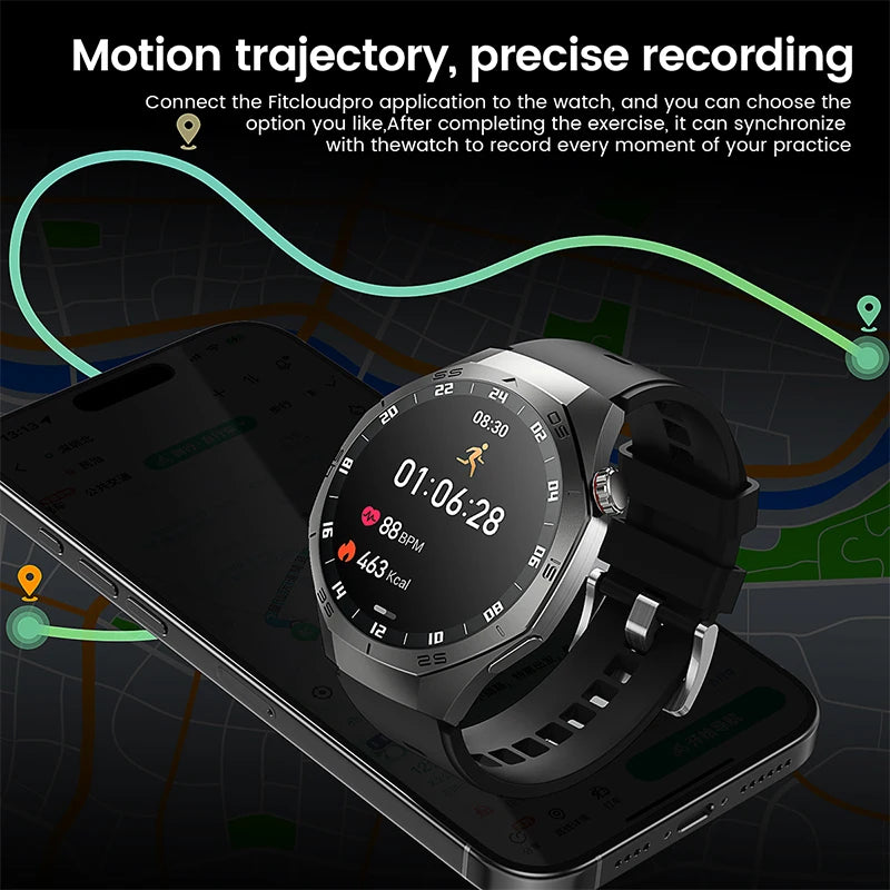 Shortened Title: 2025 Smart Watch for Men AMOLED Screen GPS Heart Rate Bluetooth Calls Waterproof