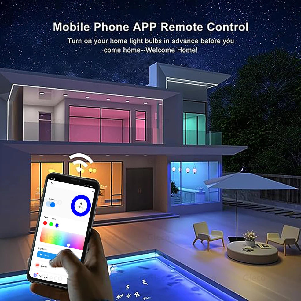 E14 Smart WiFi/Zigbee RGBCW LED Candle Bulb Dimmable for Alexa & Google Home