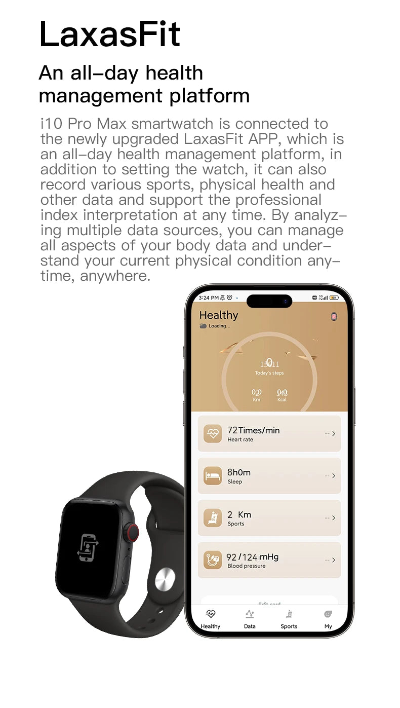 I10 Pro Max Smart Watch Fitness Tracker for Android & iOS