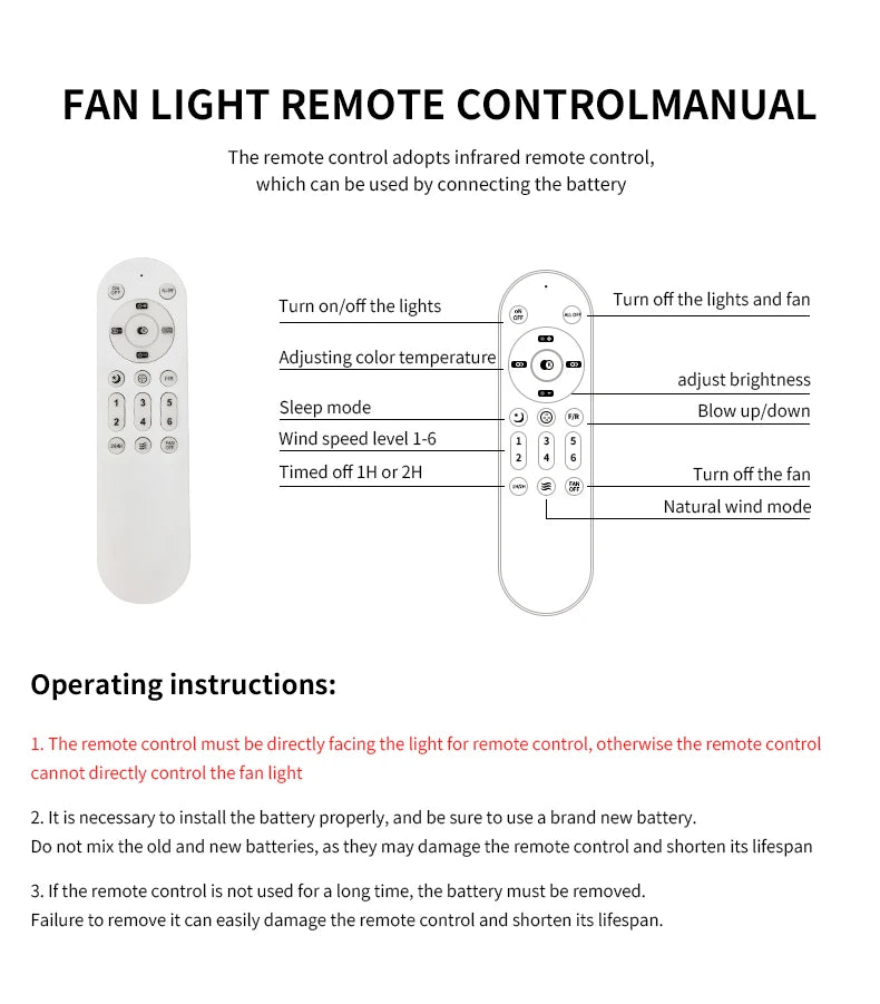 Smart Ceiling Fan with Light Remote Control Retractable Silent Blades 48cm