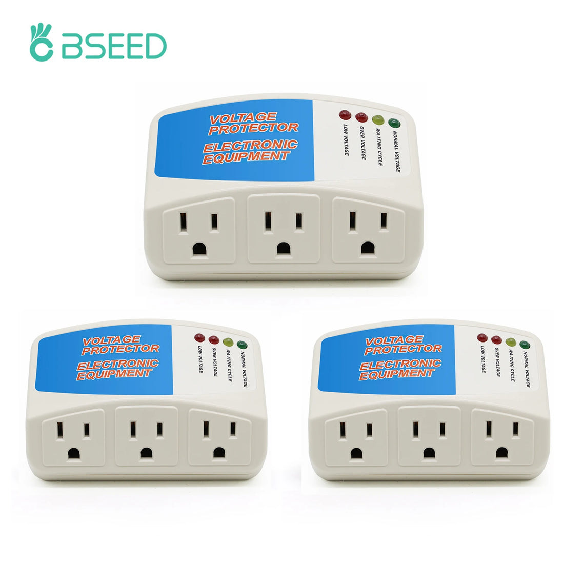 BSEED Surge Protector – 120V Triple Wall Socket, US Plug