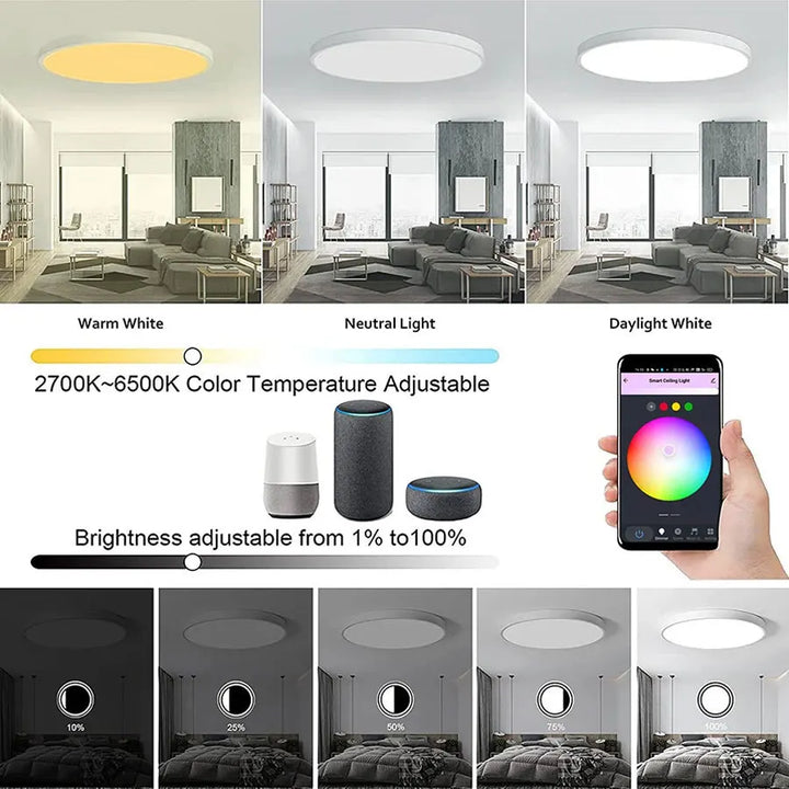 Tuya Smart WiFi Bluetooth RGB LED Ceiling Light 24W APP Voice Control