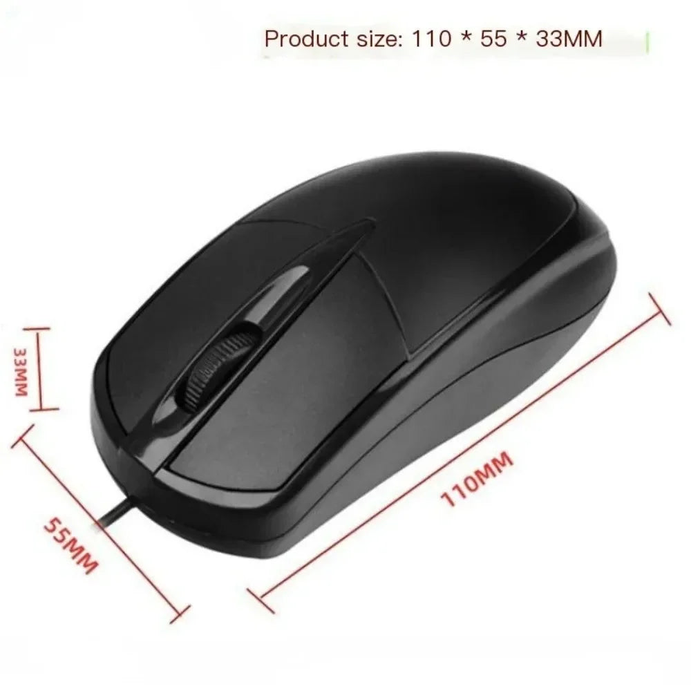 USB Wired Optical Mouse 1200DPI Anti-Slip Scroll for Laptop & PC